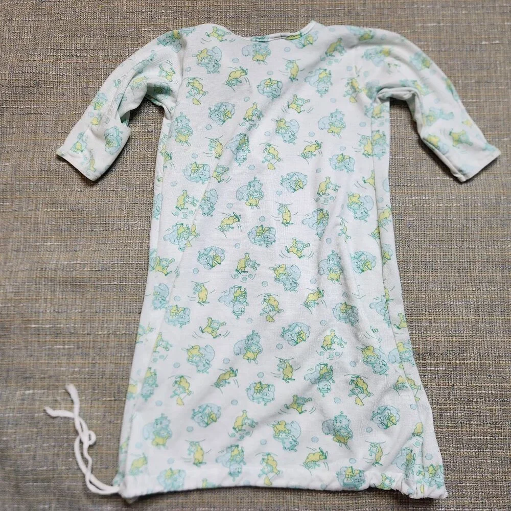 VTG Carters Newborn Sleep Bag Sack Layette Bears Clowns Green Newborn 3M